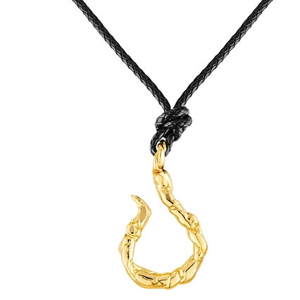 Colar Couro Gancho Torcido