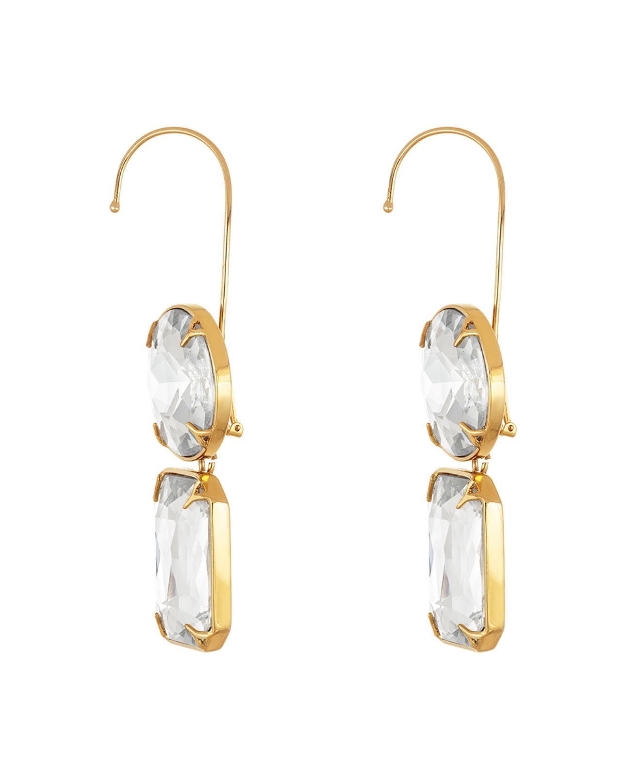 Brinco Maxi Cristais Duplo